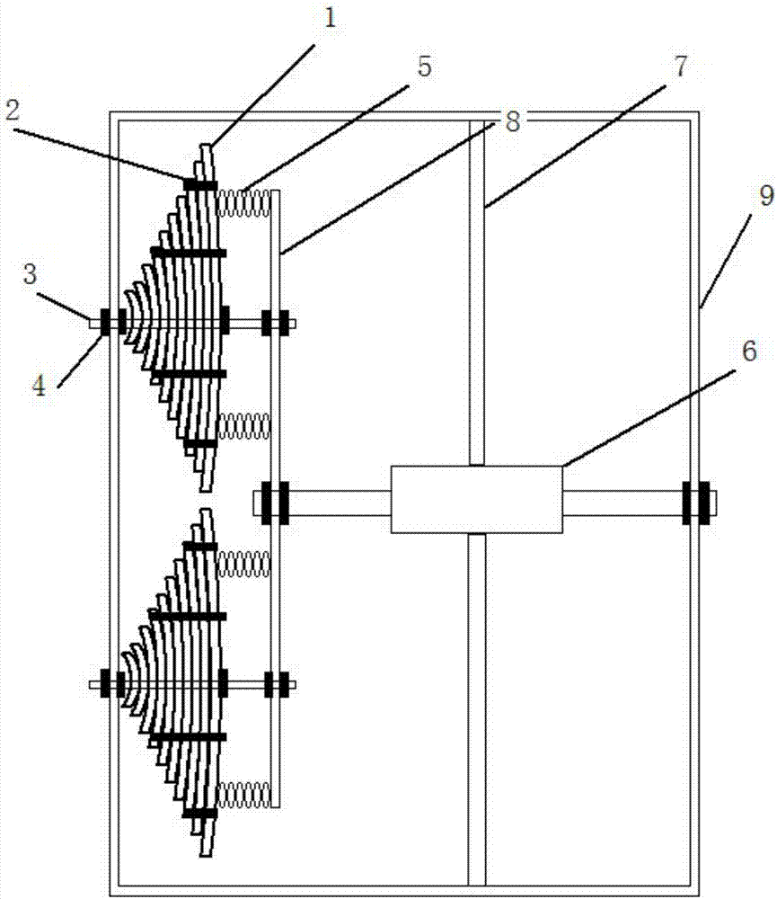 Combined hyperelastic laminated multi-curved plate vibration reduction and energy dissipation device for self-anchored suspension bridge