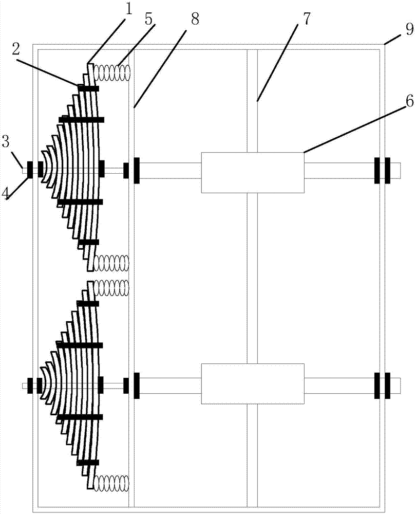 Combined hyperelastic laminated multi-curved plate vibration reduction and energy dissipation device for self-anchored suspension bridge