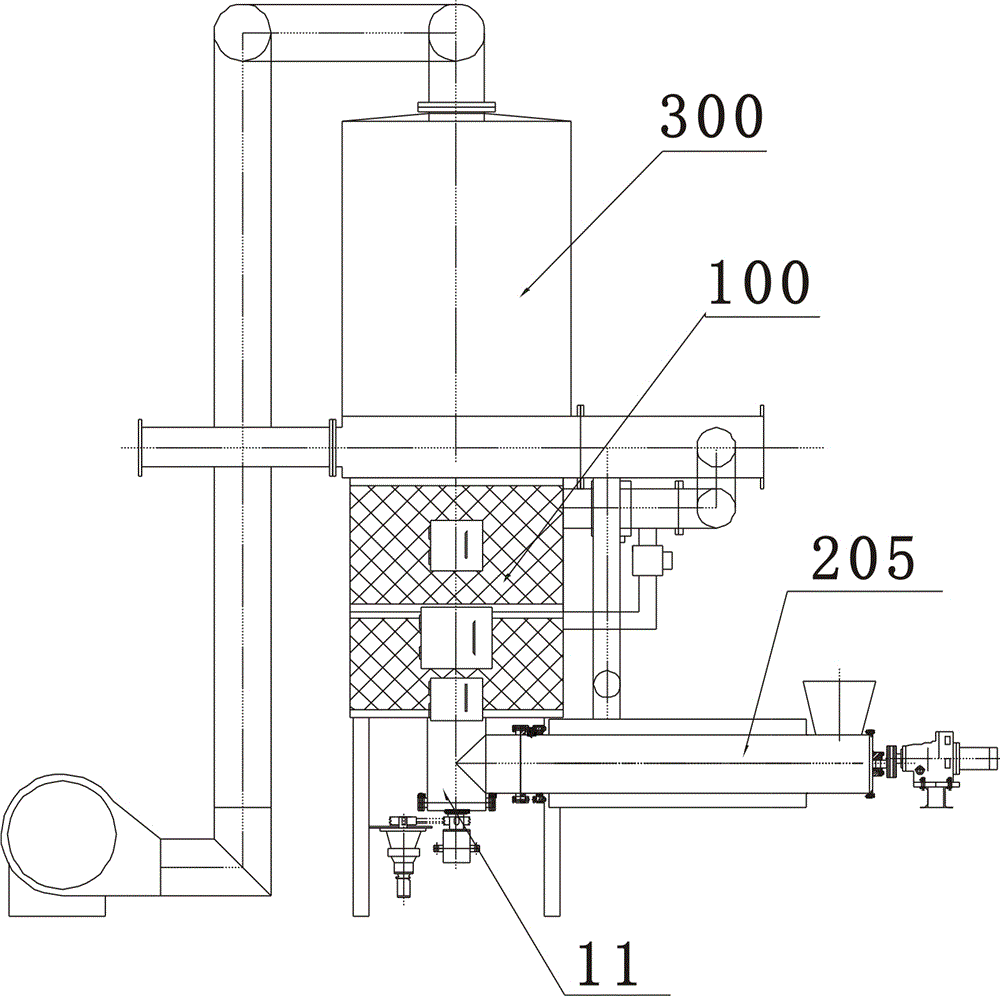 Small-scale efficient domestic garbage gasification incineration system and incineration method