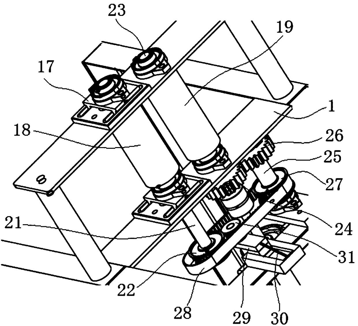 A kind of sugarcane sending cane roller group