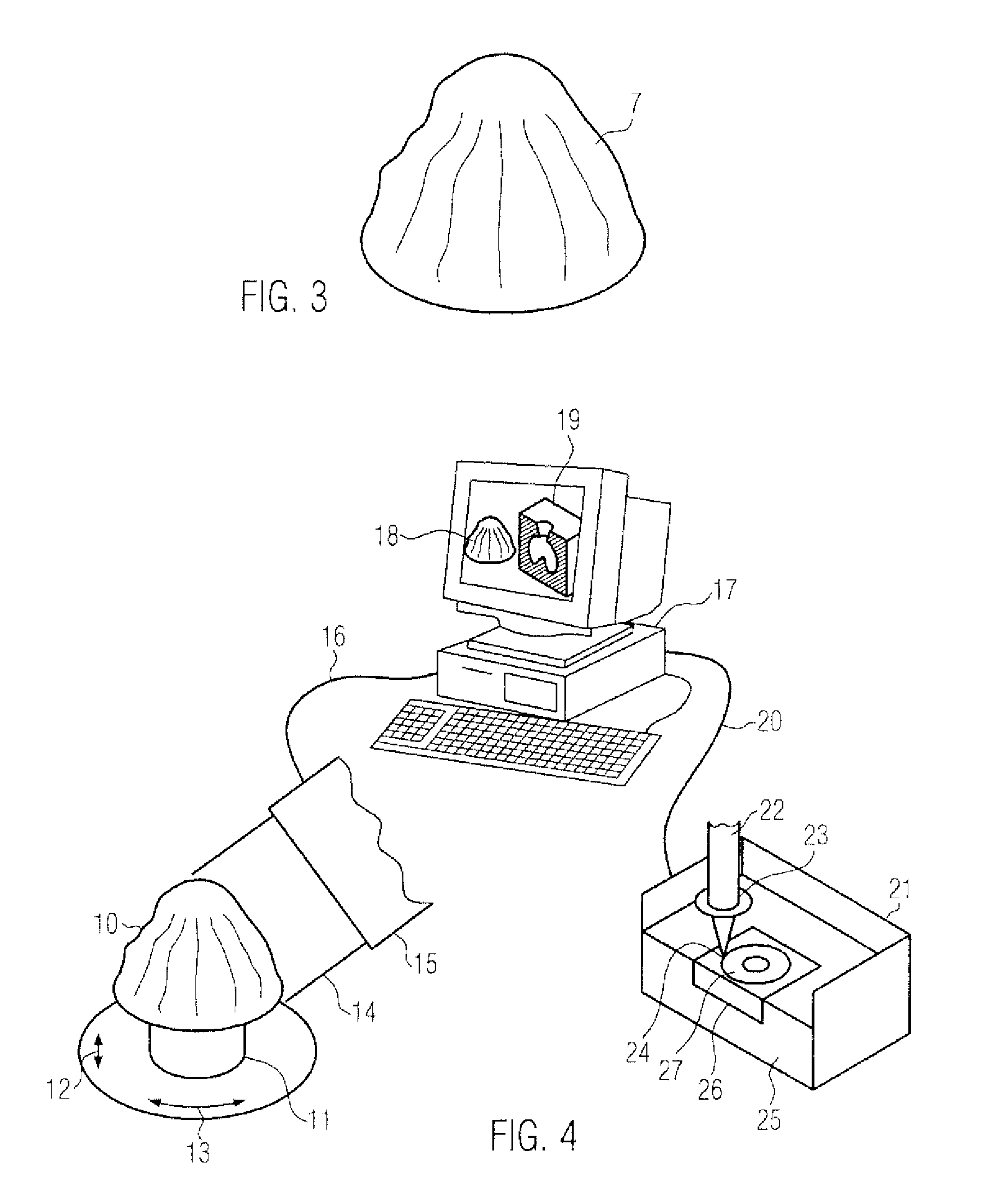 Method, machine-readable medium and computer concerning the manufacture of dental prostheses