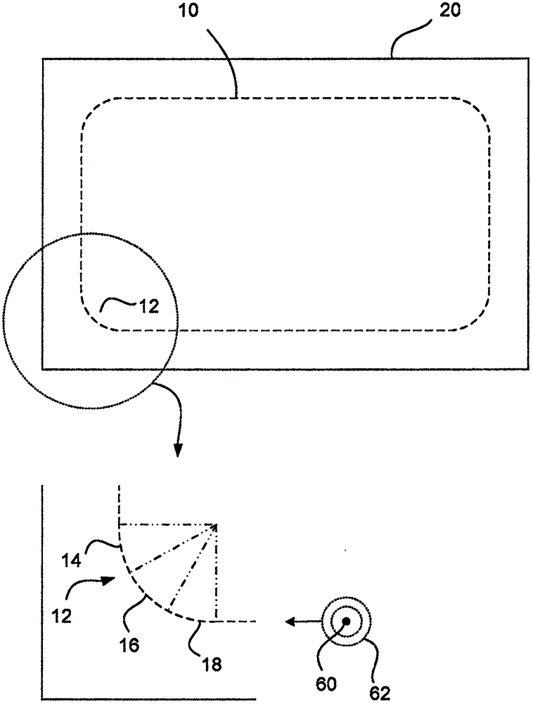 Methods and apparatus for cutting radii in flexible thin glass