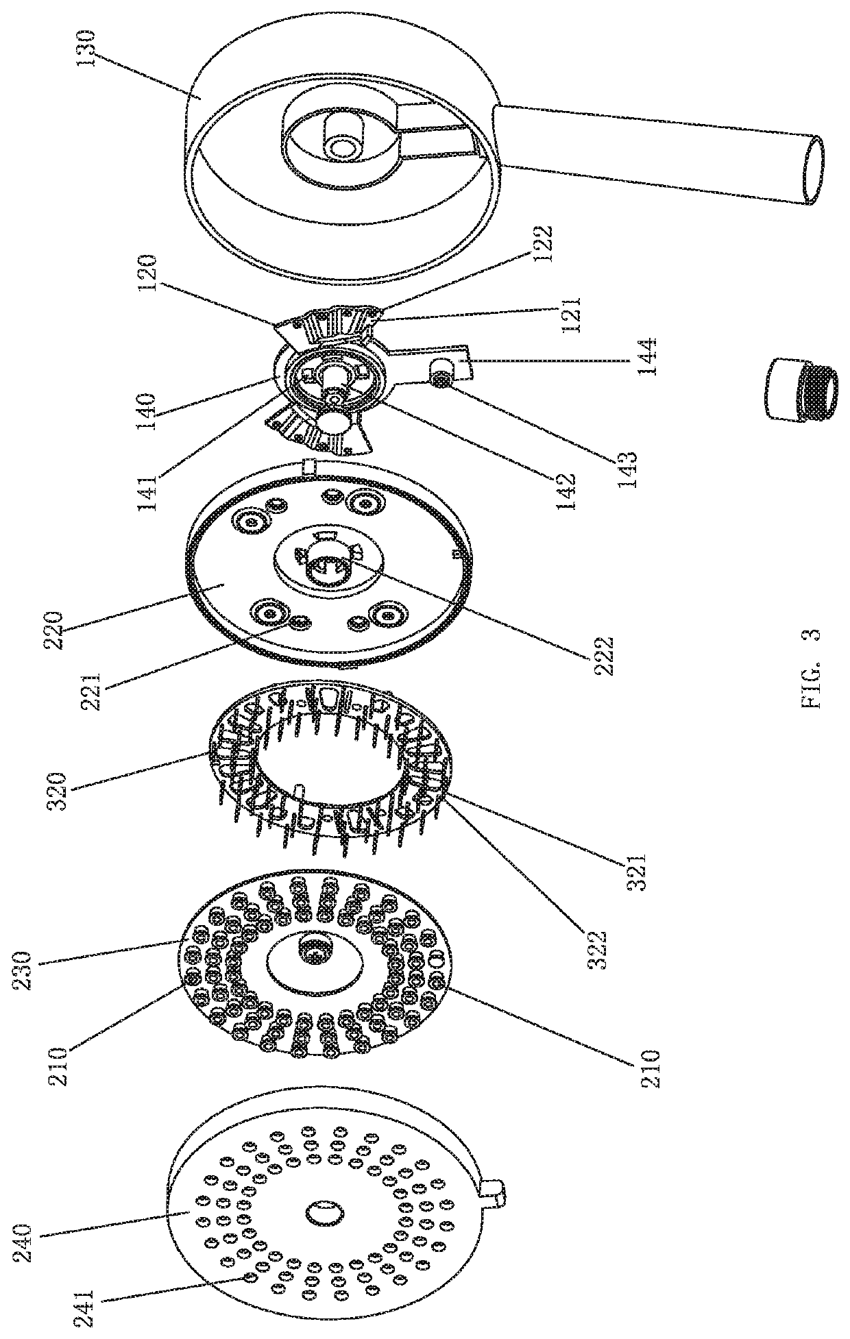 Water outlet device with adjustable water power