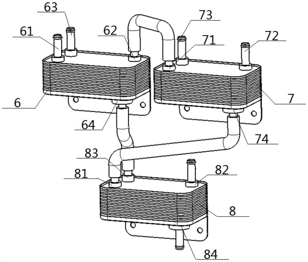 Thermal management system and application method of a gasoline-electric hybrid commercial vehicle