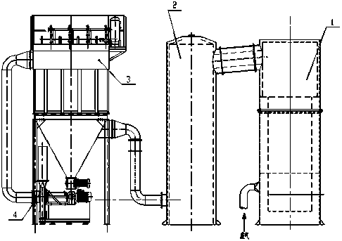 Waste gas treatment equipment of insulating tower production line based on vertical weight tensioning method