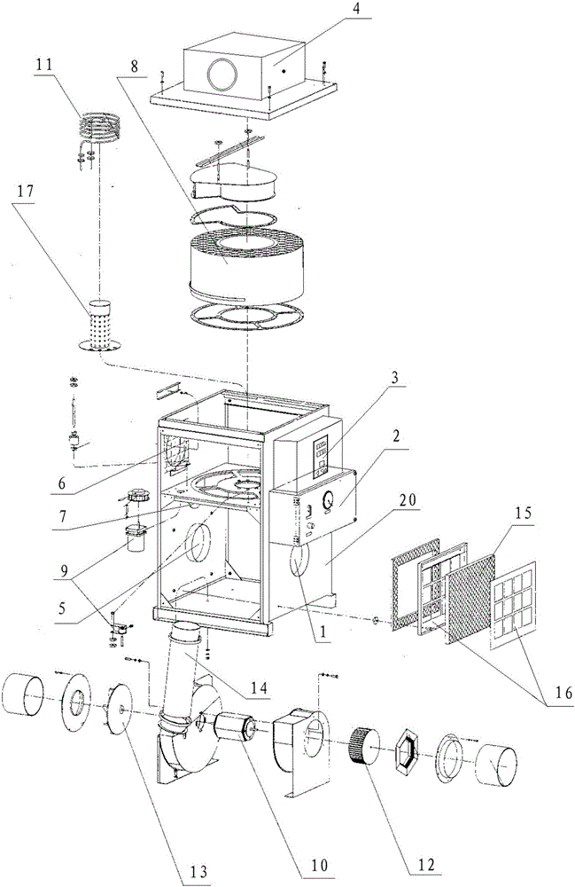 Dehumidification and rust-prevention device for marine diesel engine