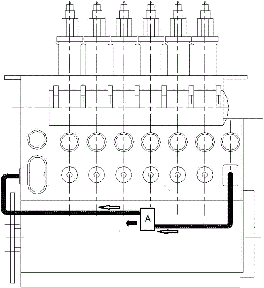 Dehumidification and rust-prevention device for marine diesel engine