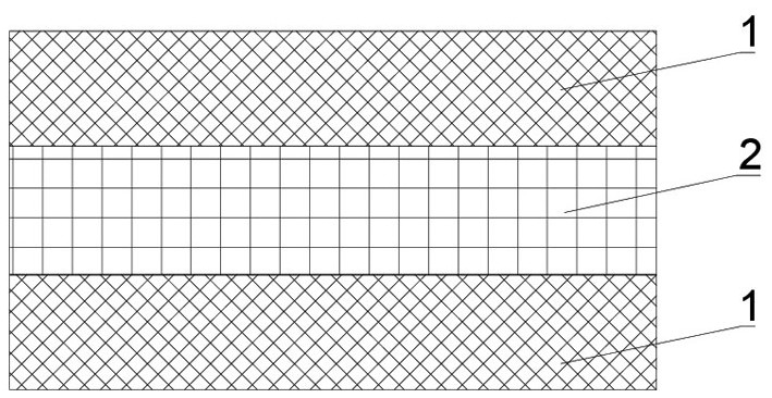 Boron nitride-silicon nitride interlayer broadband wave-transmitting material and preparation method thereof