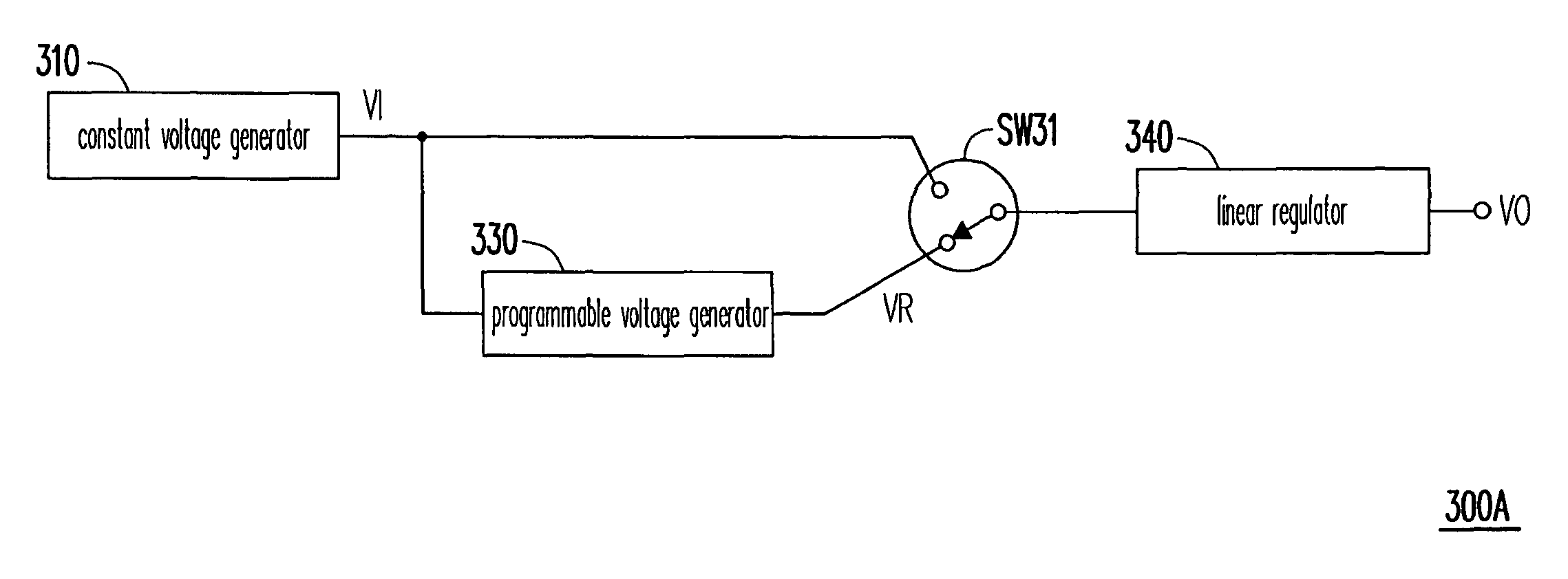 Controllable power supply device with step-up function