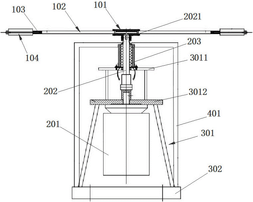 Rotation platform for helicopter rotor anti-icing/de-icing test in ice wind tunnel