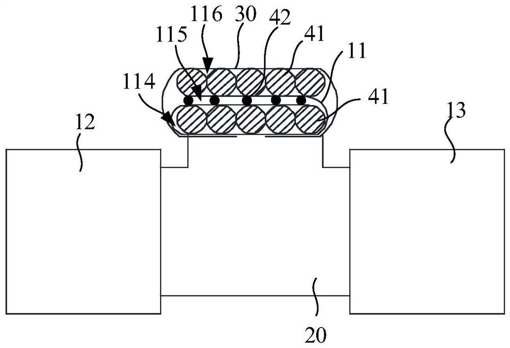 Graphite grounding belt connection device and graphite grounding belt connection method