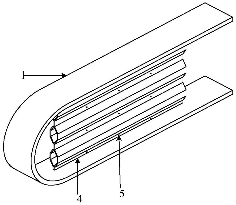 U-shaped belt corrugated energy dissipation part damper