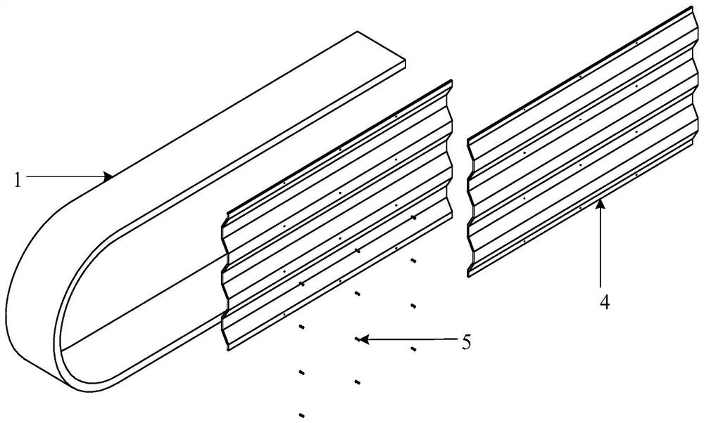 U-shaped belt corrugated energy dissipation part damper