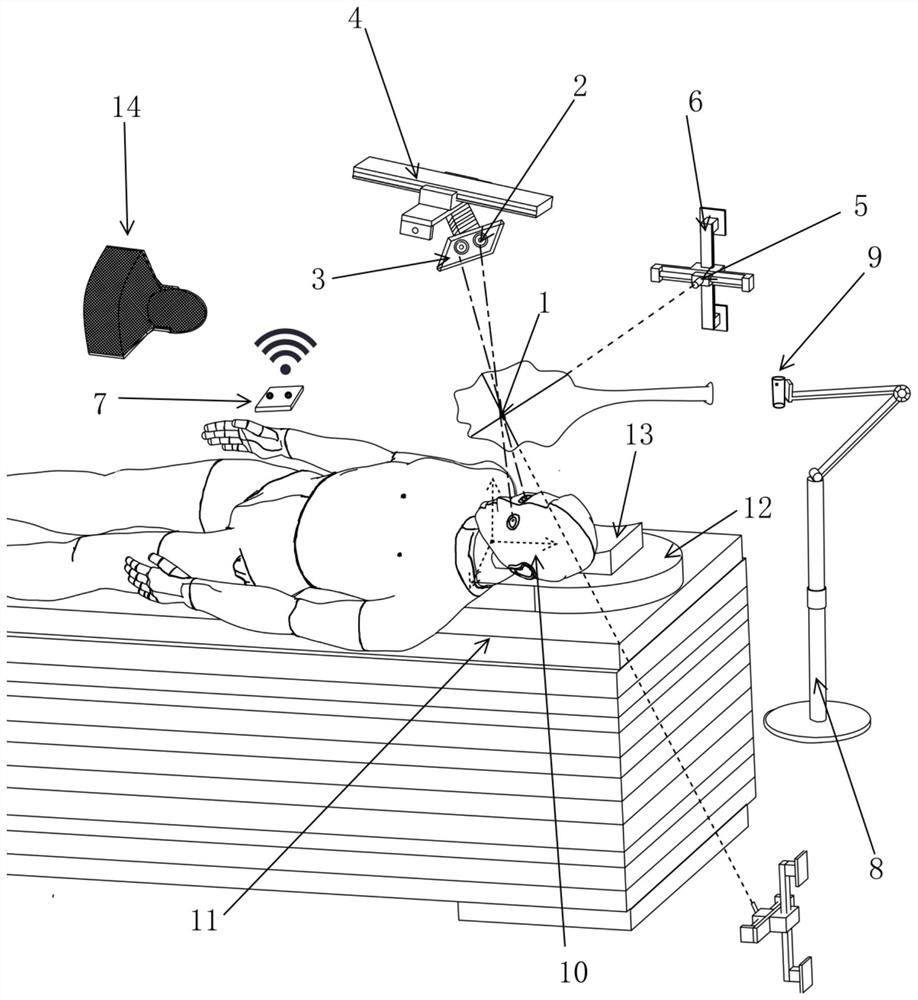 Precise fine tuning method and device based on binocular verification in head radiotherapy positioning