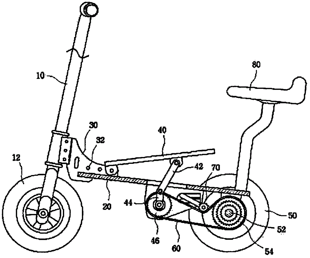 Kickboard-type bicycle