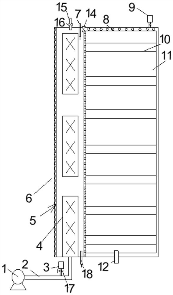 Tubular falling film reactor catalytic activation persulfate treatment system and operation process