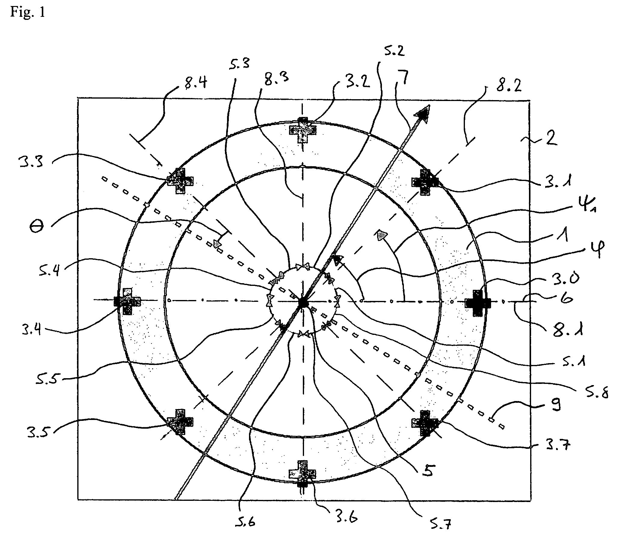 Sensor for detecting the direction of a magnetic field in a plane