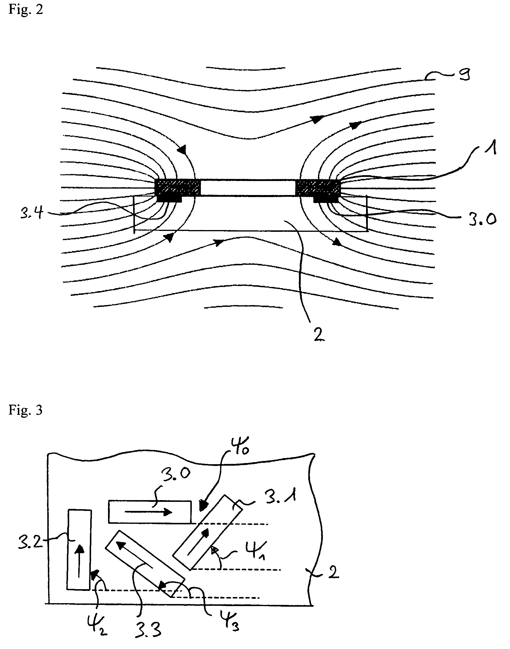 Sensor for detecting the direction of a magnetic field in a plane