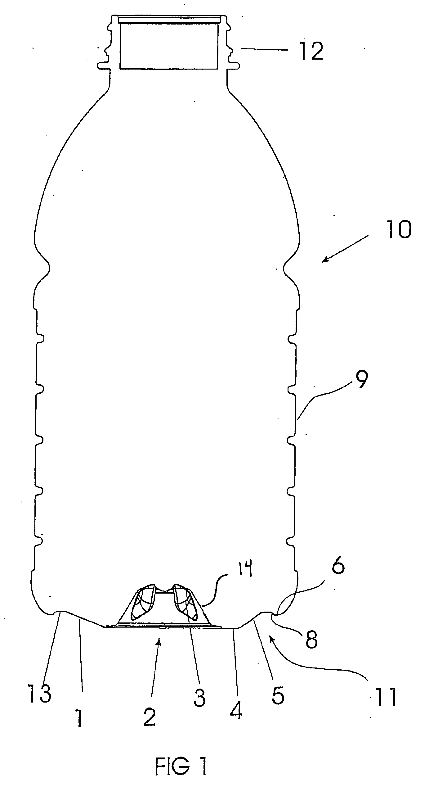 Container structure for removal of vacuum pressure