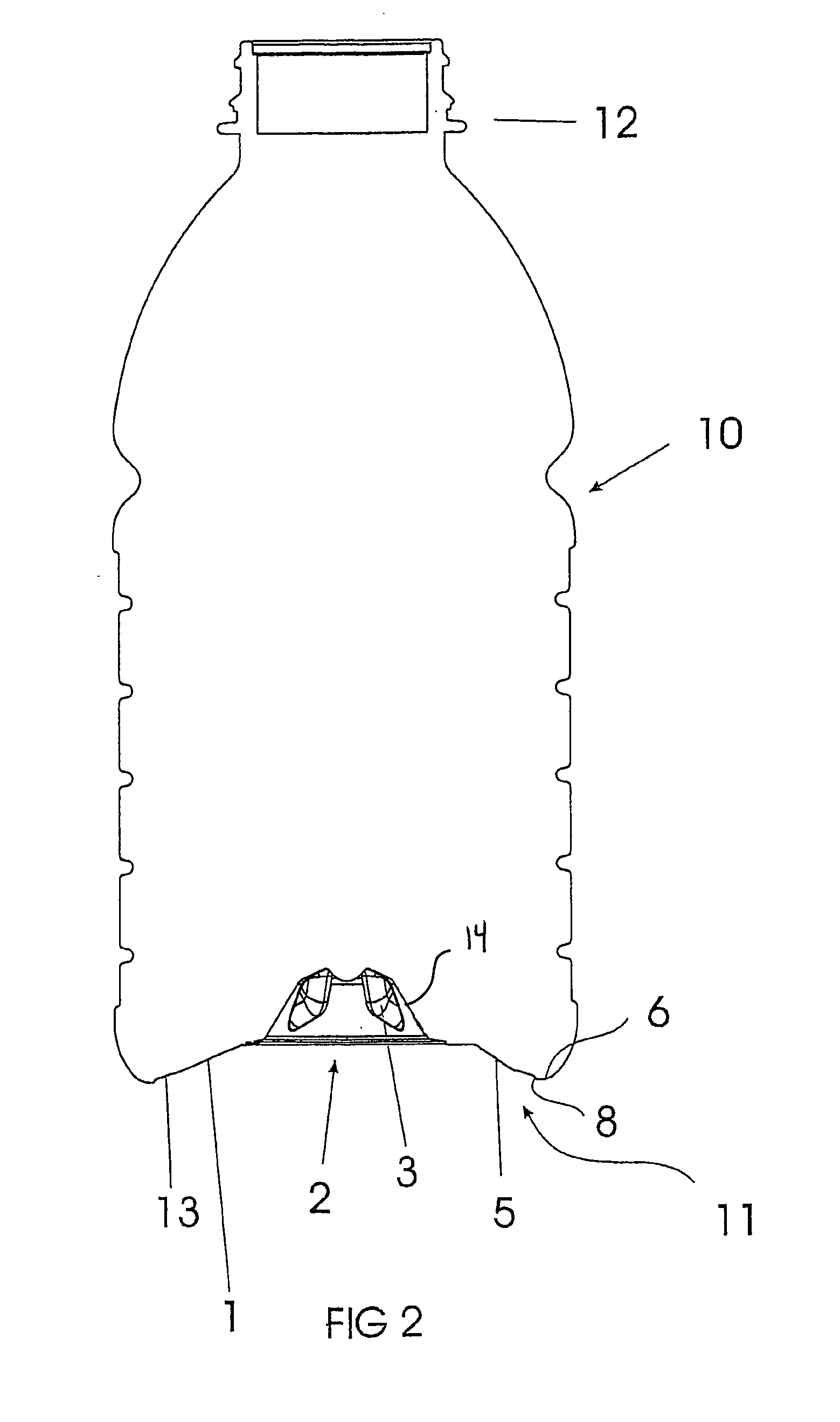 Container structure for removal of vacuum pressure