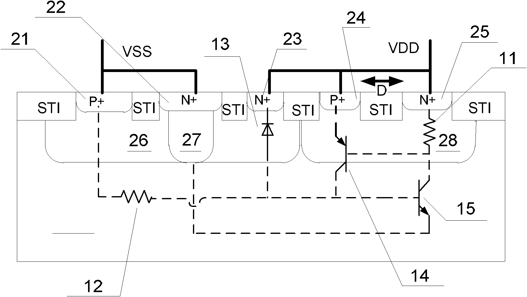 A Reverse Diode Trigger SCR for Electrostatic Protection