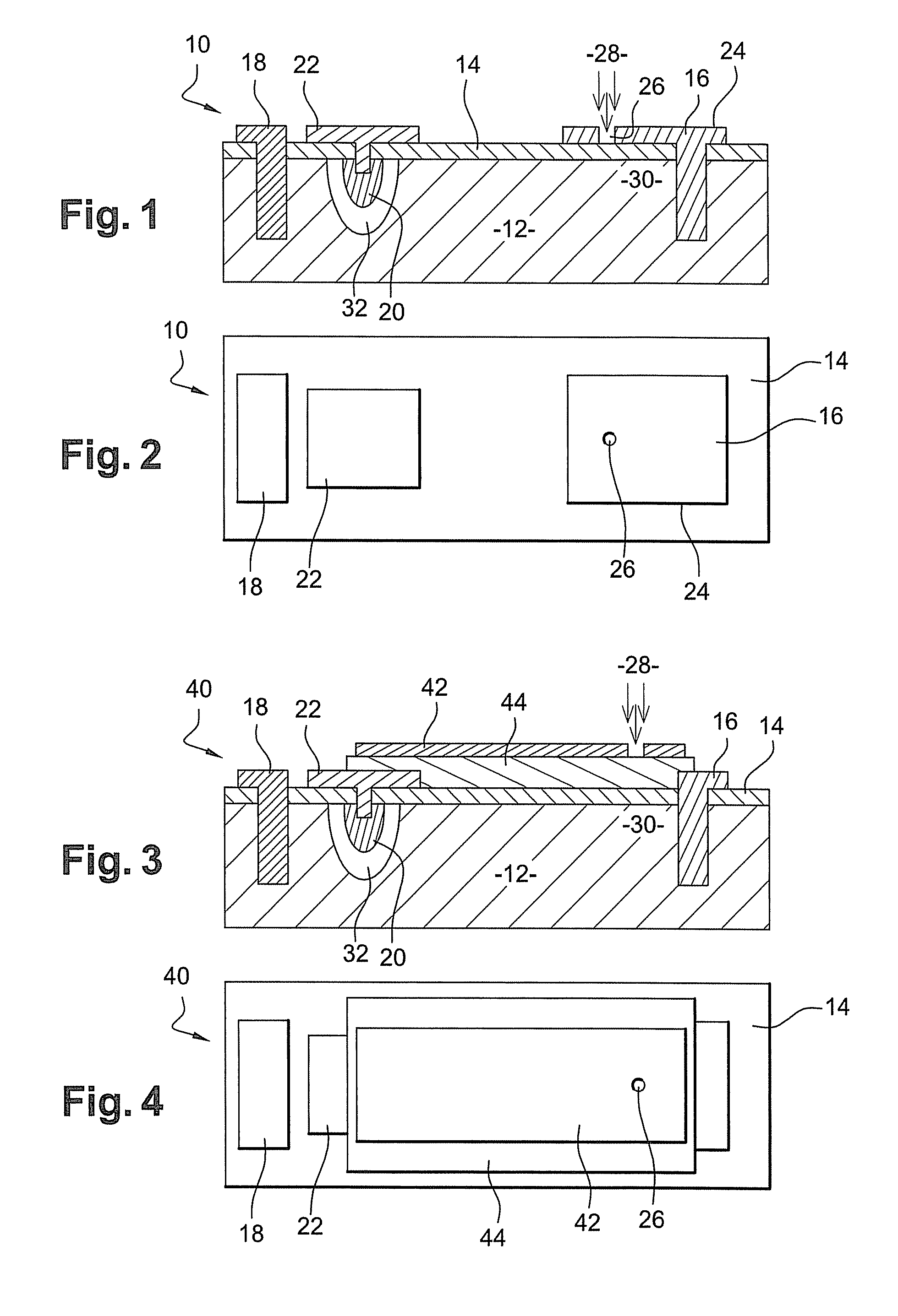 Photodetector with internal gain and detector comprising an array of such photodetectors