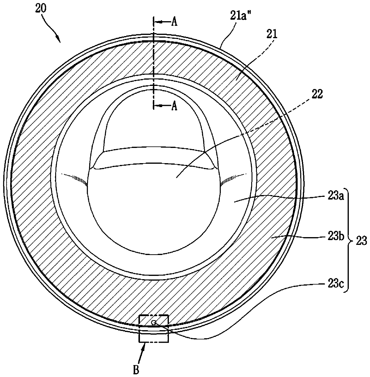 Clothes processing device and manufacturing method of door provided in the clothes processing device