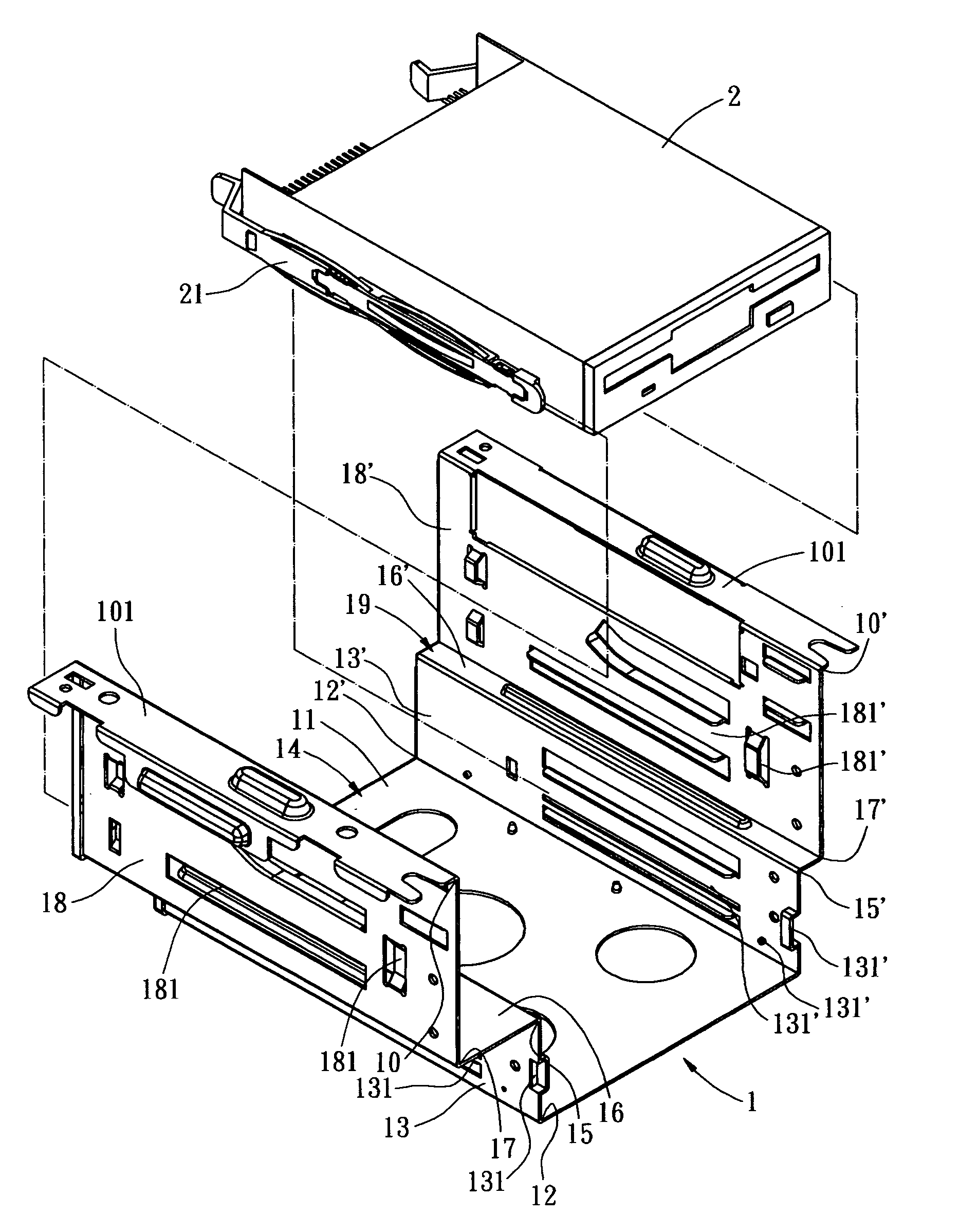 Integrated removable rack compartment for electrical apparatus