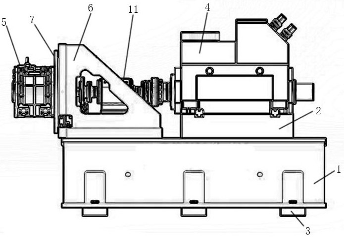 Tool base of high-speed motor performance testing device