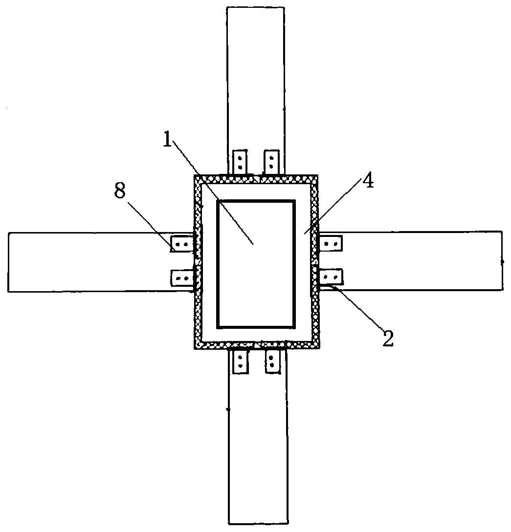 Connecting joint of profile steel beams and concrete filled steel tube columns and construction method thereof