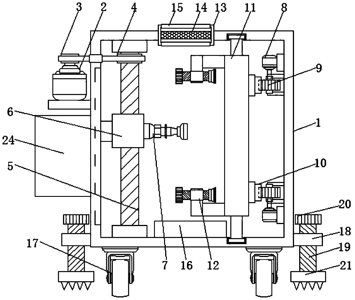 A new energy vehicle door production spraying device