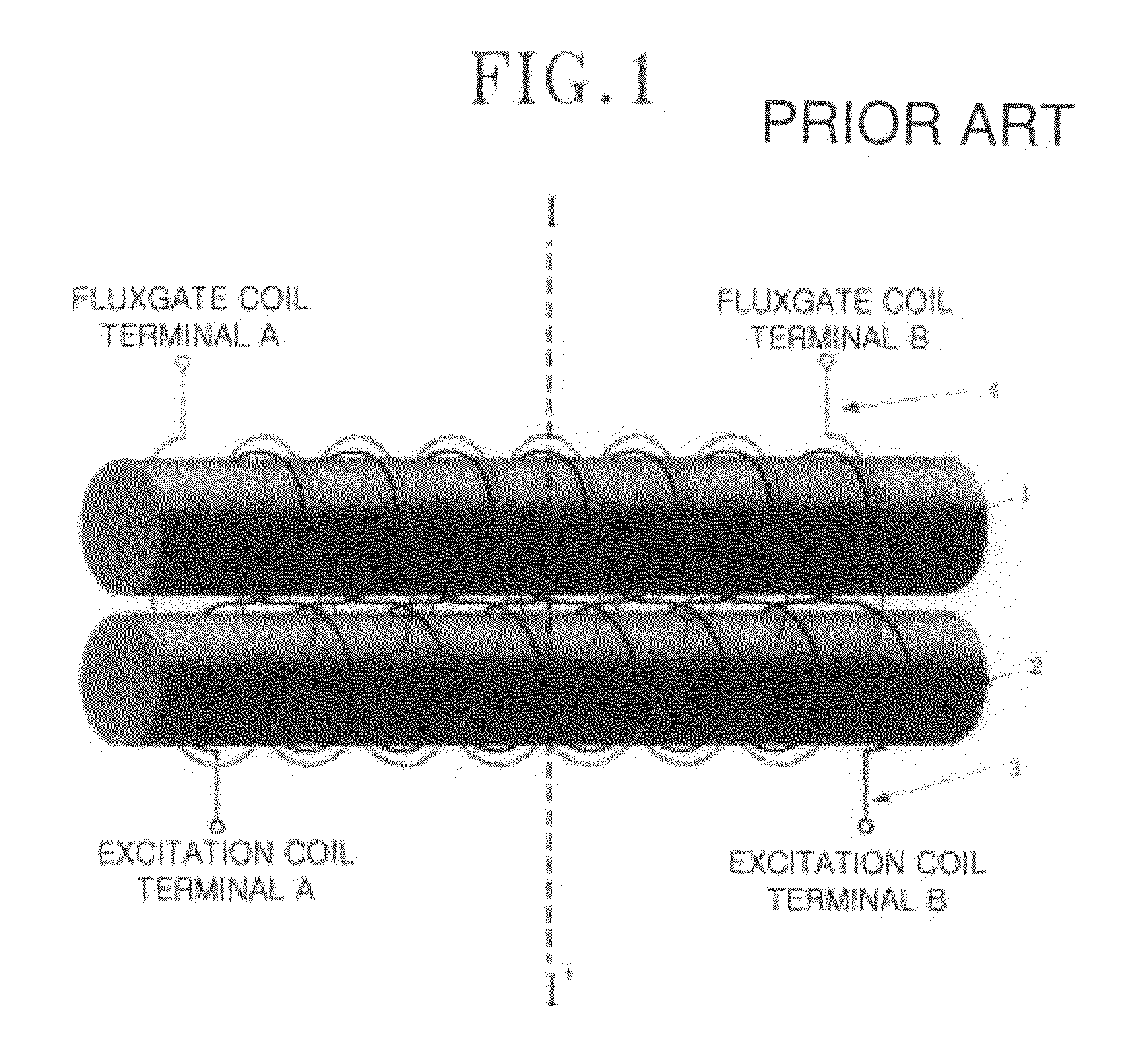 Fluxgate sensor integrated in printed circuit board and method for manufacturing the same