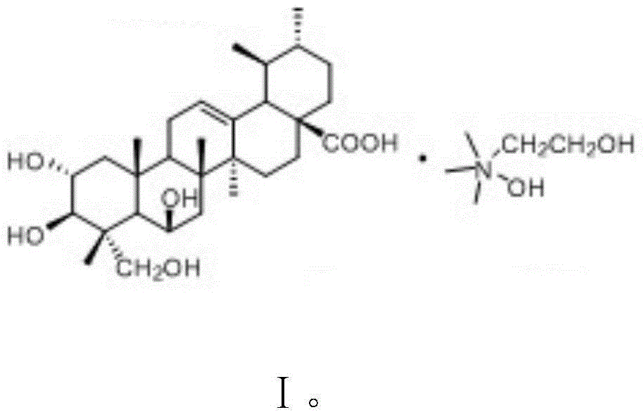 Hydroxyl asiatic acid salt, preparation method and application thereof