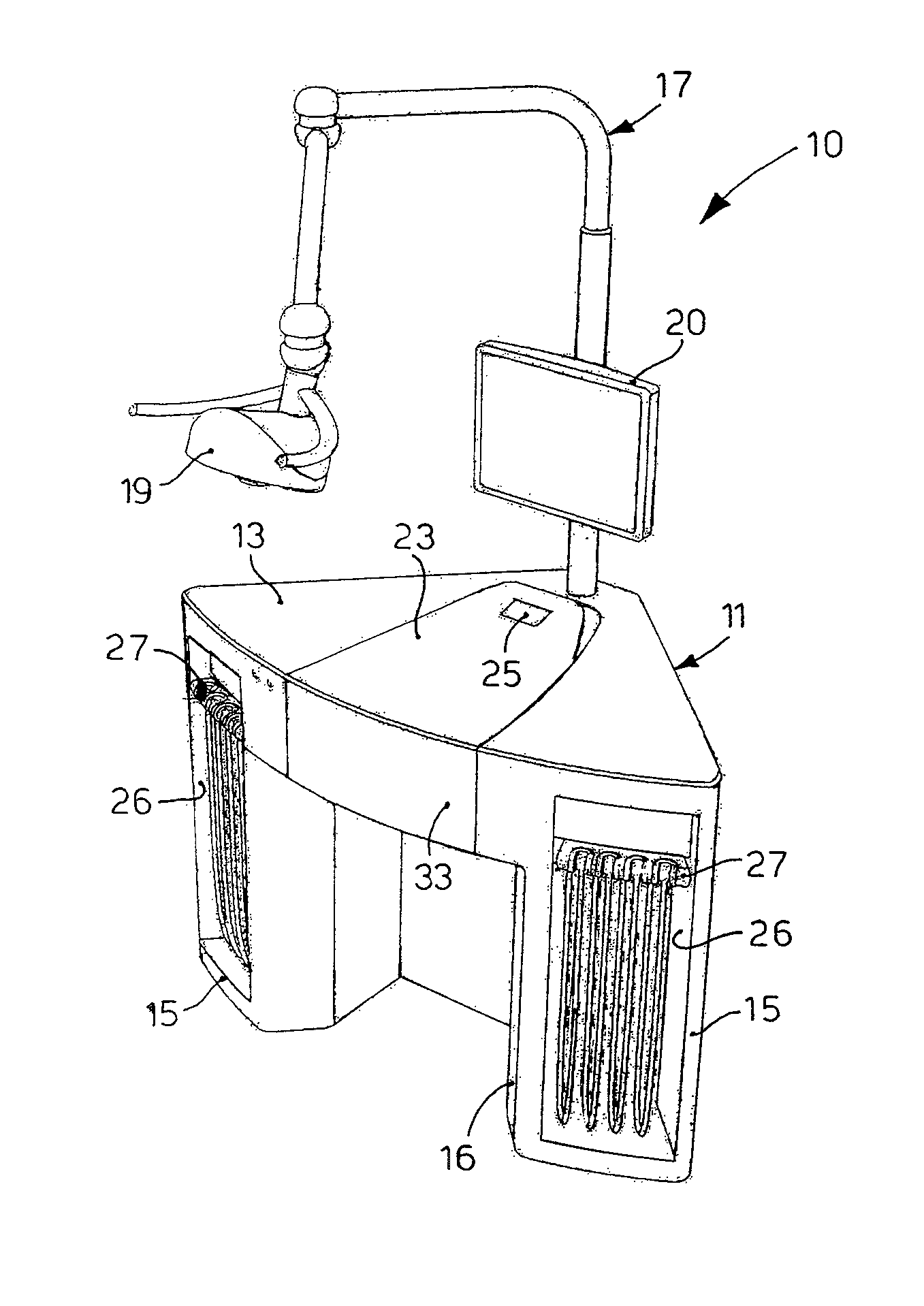 Apparatus for didactic dentistry operations