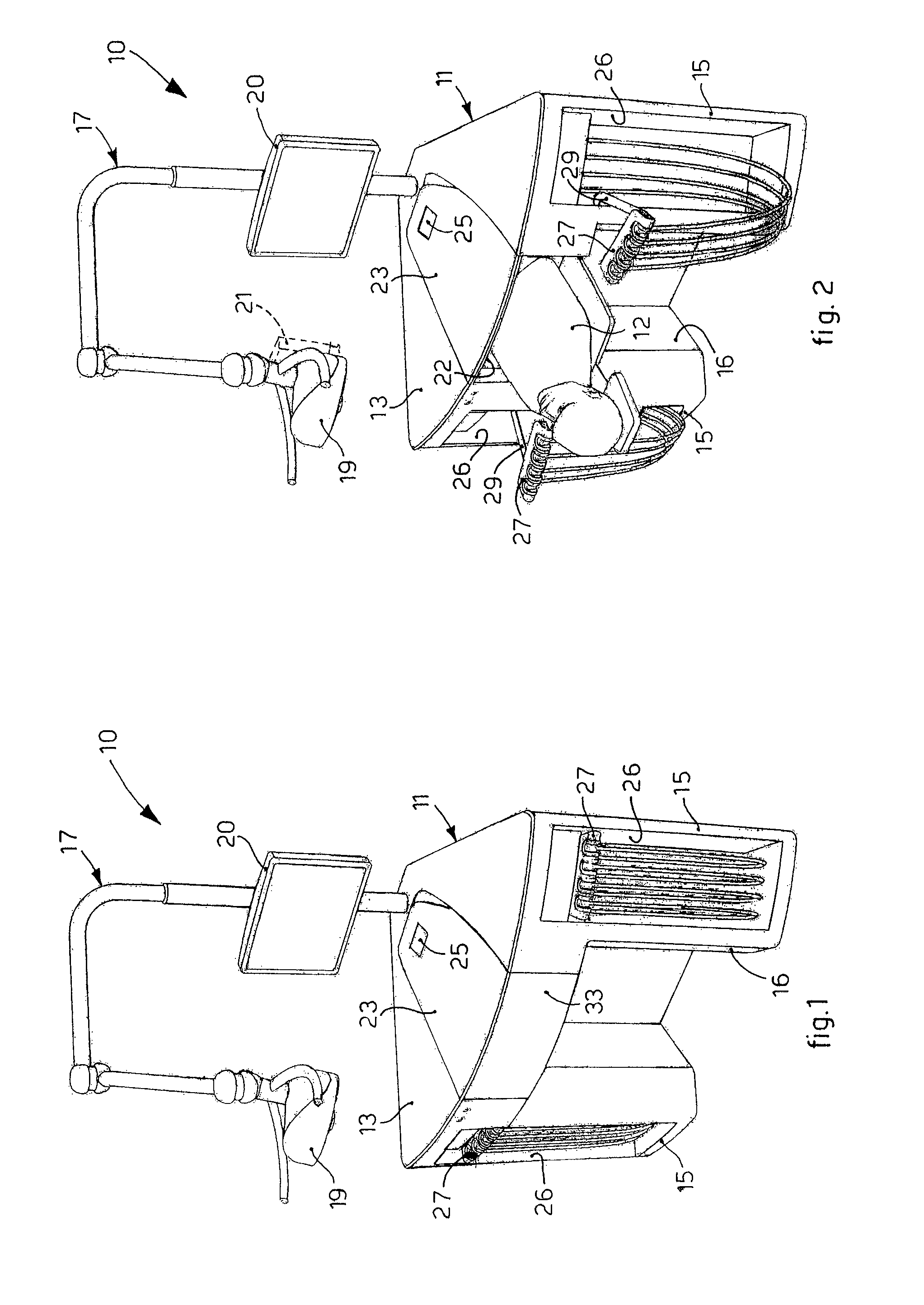 Apparatus for didactic dentistry operations