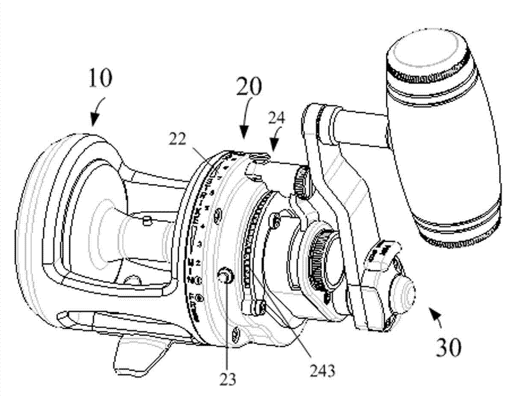 Brake spanner tick mechanism of fishing reel