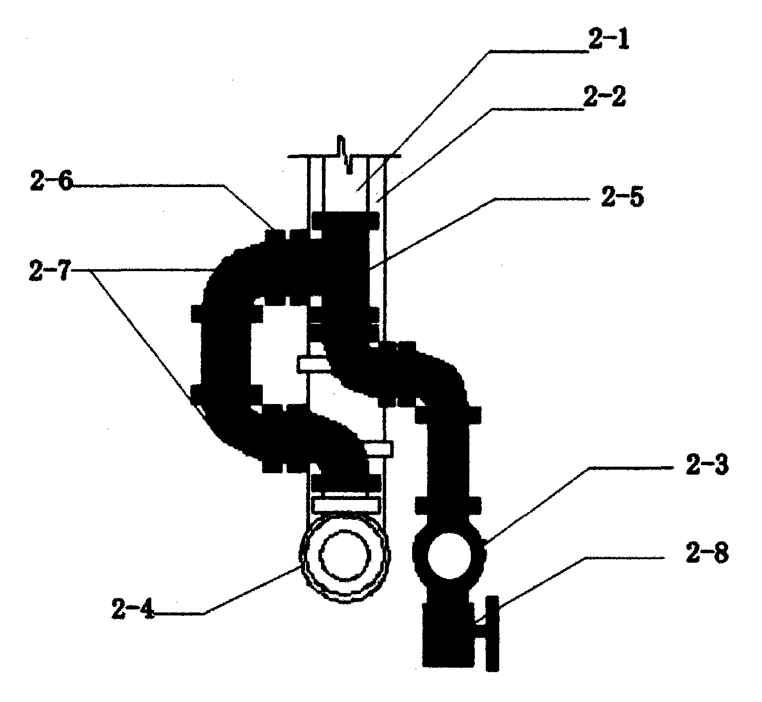 System for treating waste water discharge in three-flow-merge mode by using collection pipelines and discharge pipelines