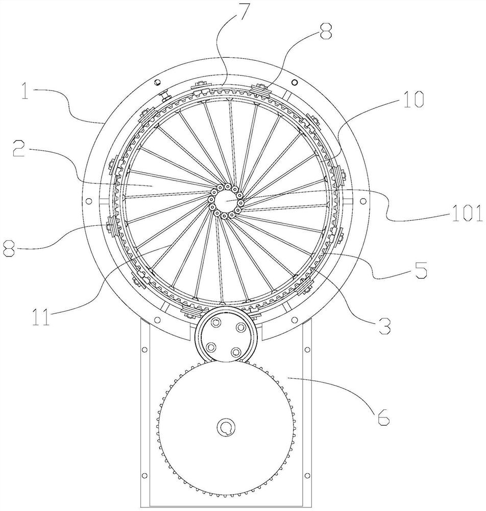 Shaftless rotary coating device