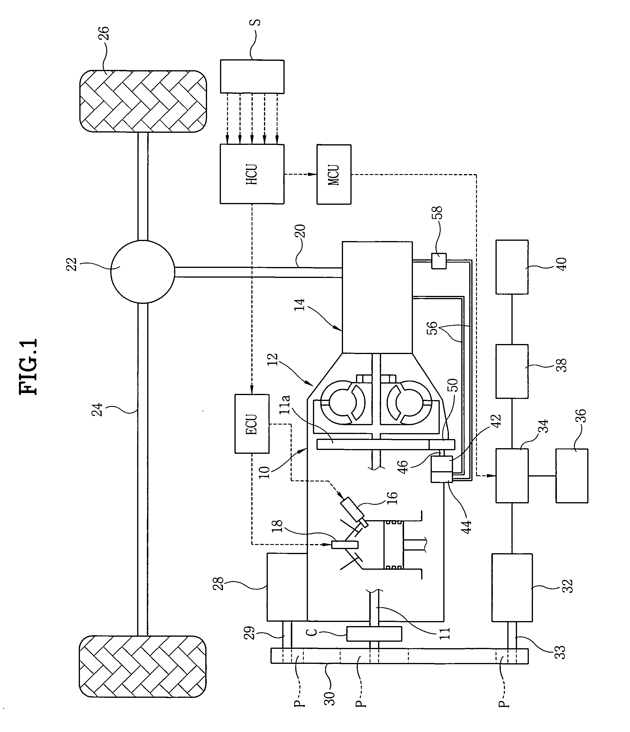 Starter with electric oil pump for hybrid vehicle
