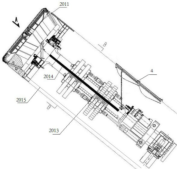 Construction system and construction method of a tunnel inclined shaft