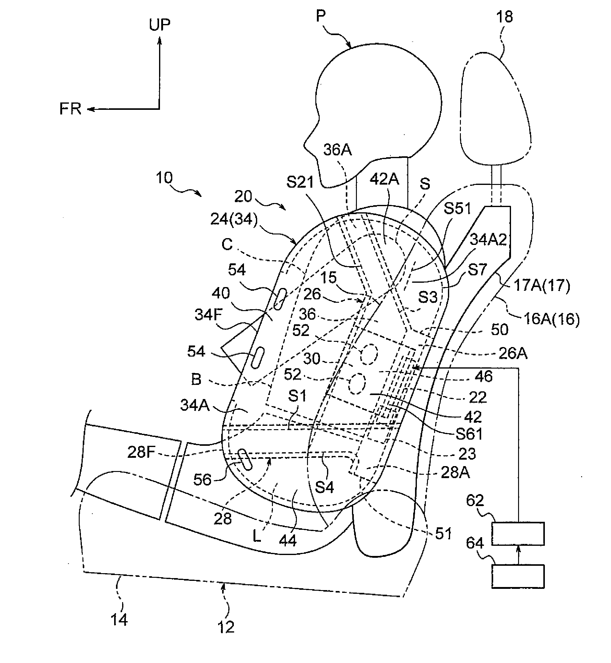 Vehicle side airbag device and manufacturing method of side airbag