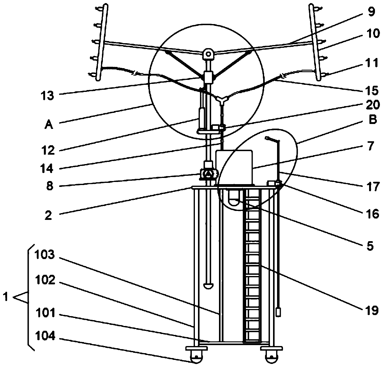 Blasting water curtain dust removal device