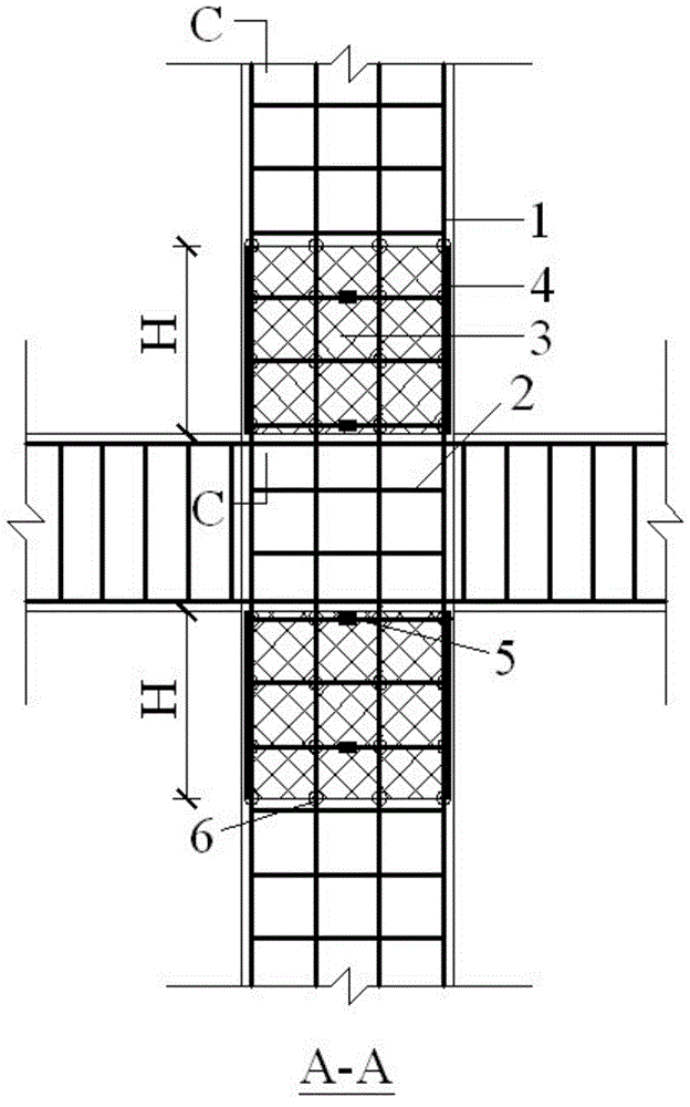 Reinforced concrete frame joint area plus steel plate and steel wire mesh wrapped reinforcement structure and preparation method