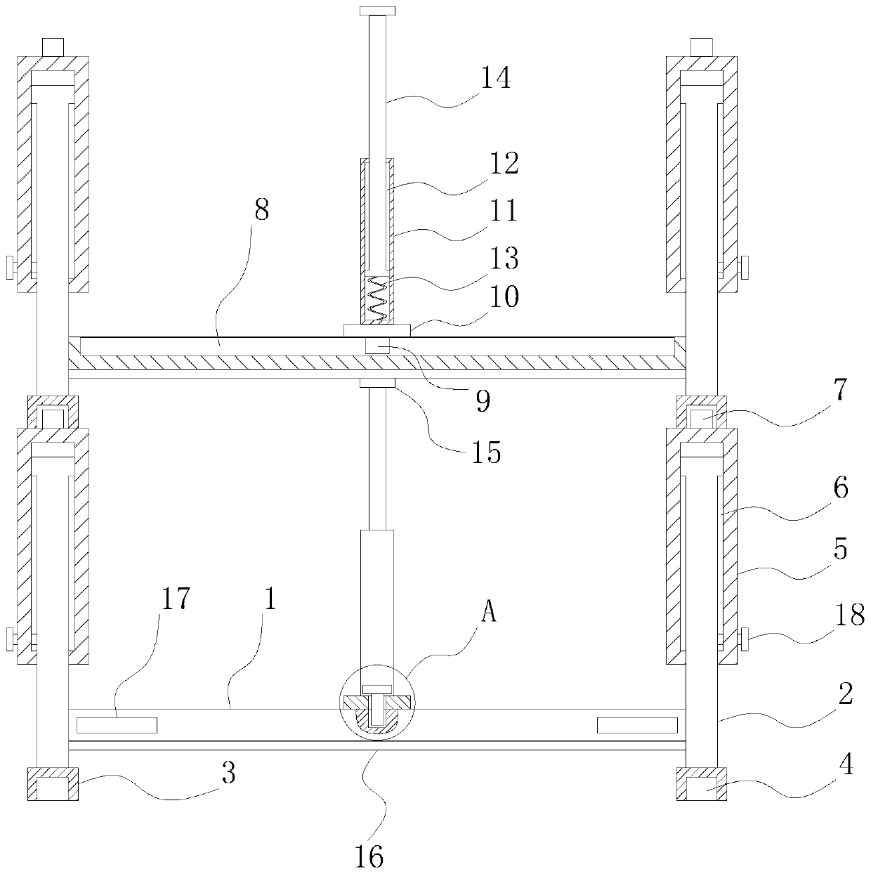 Containing frame for die steel production