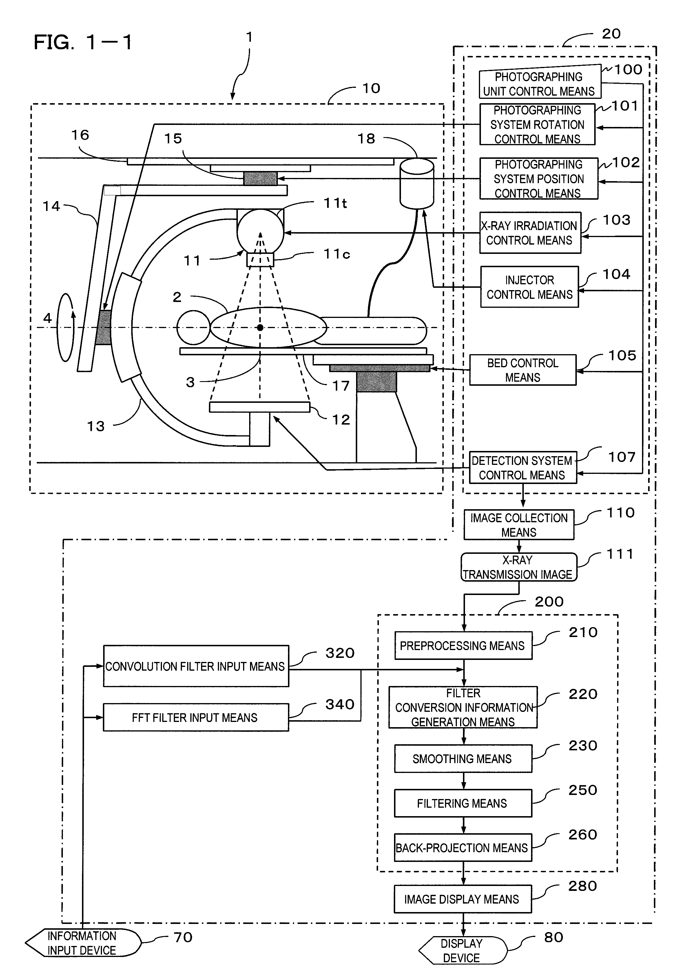 X-ray CT apparatus and control method for reconstructing X-ray CT images from filtered projection data