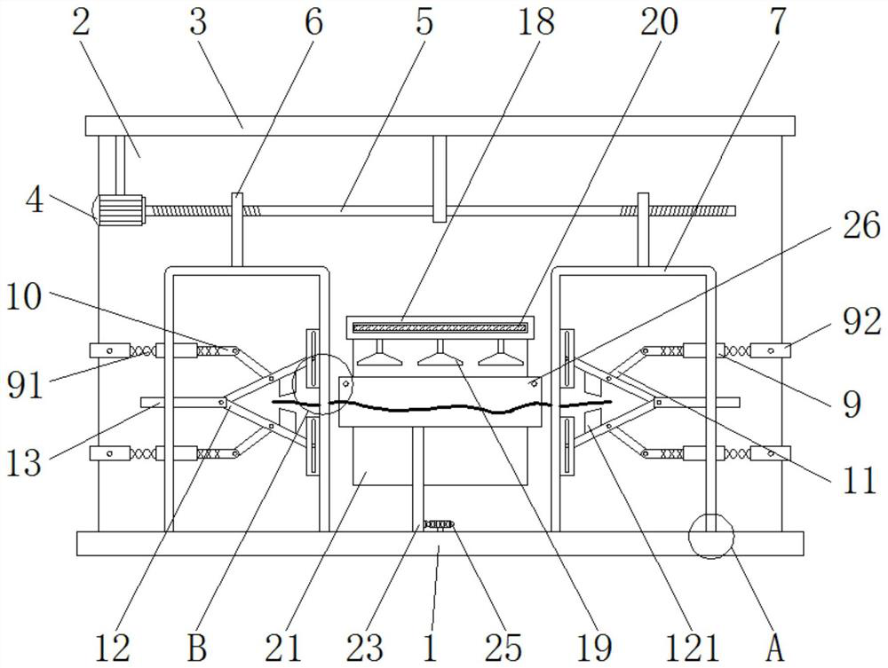 A heating type clamping and straightening mechanism for building waste steel bars