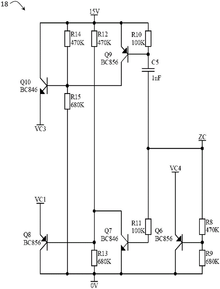 A symmetry control circuit of a trailing edge phase control dimmer circuit