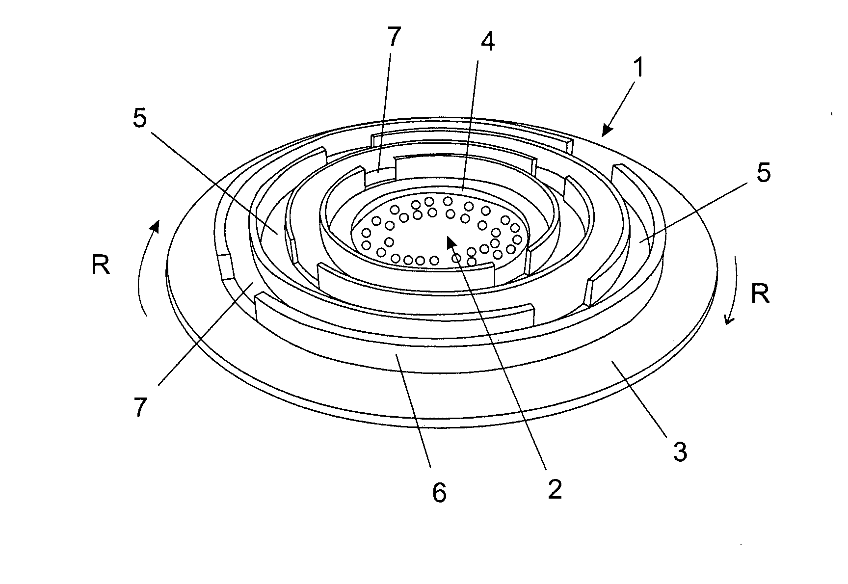 Gas flow directing device for burners of cooking appliances