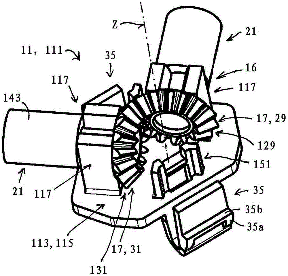 Modular adjusting device, in particular for high-frequency devices
