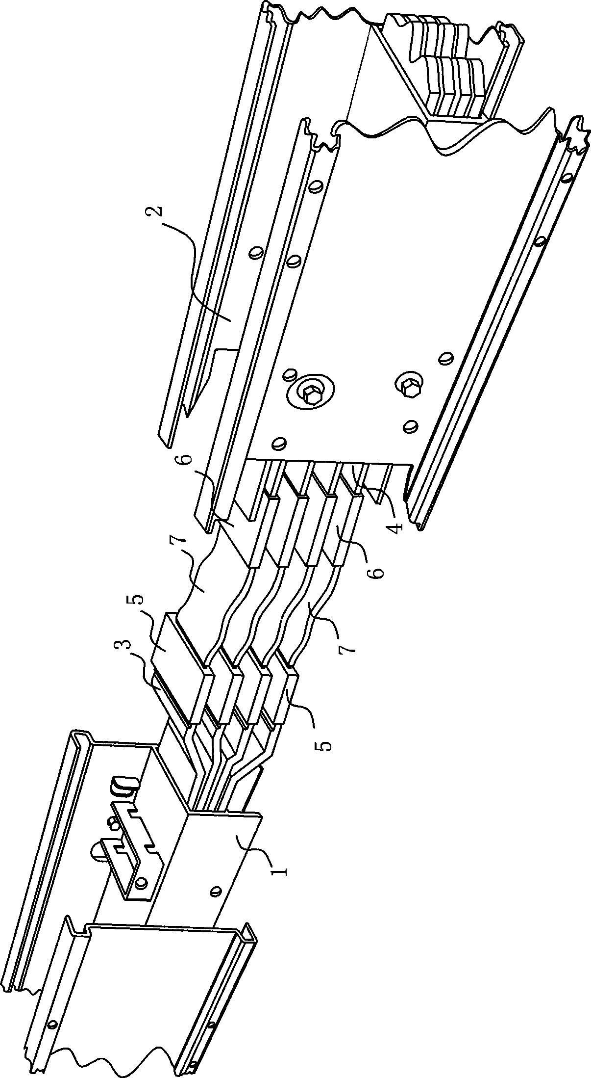 Method and device for bus bar soft connection